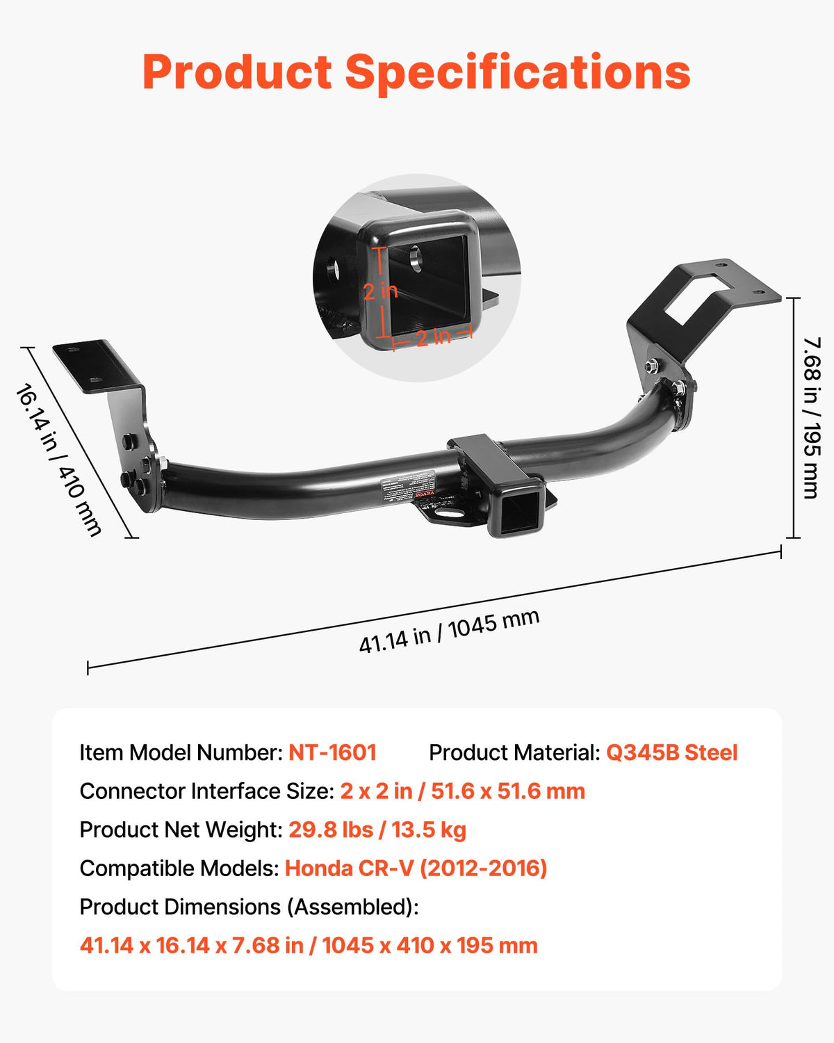 VEVOR hitch supporting a bike rack to expand cargo options and convenience