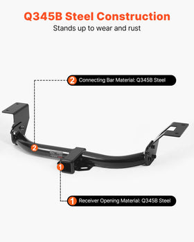 VEVOR weld and black coating detail demonstrating rust resistance and durability
