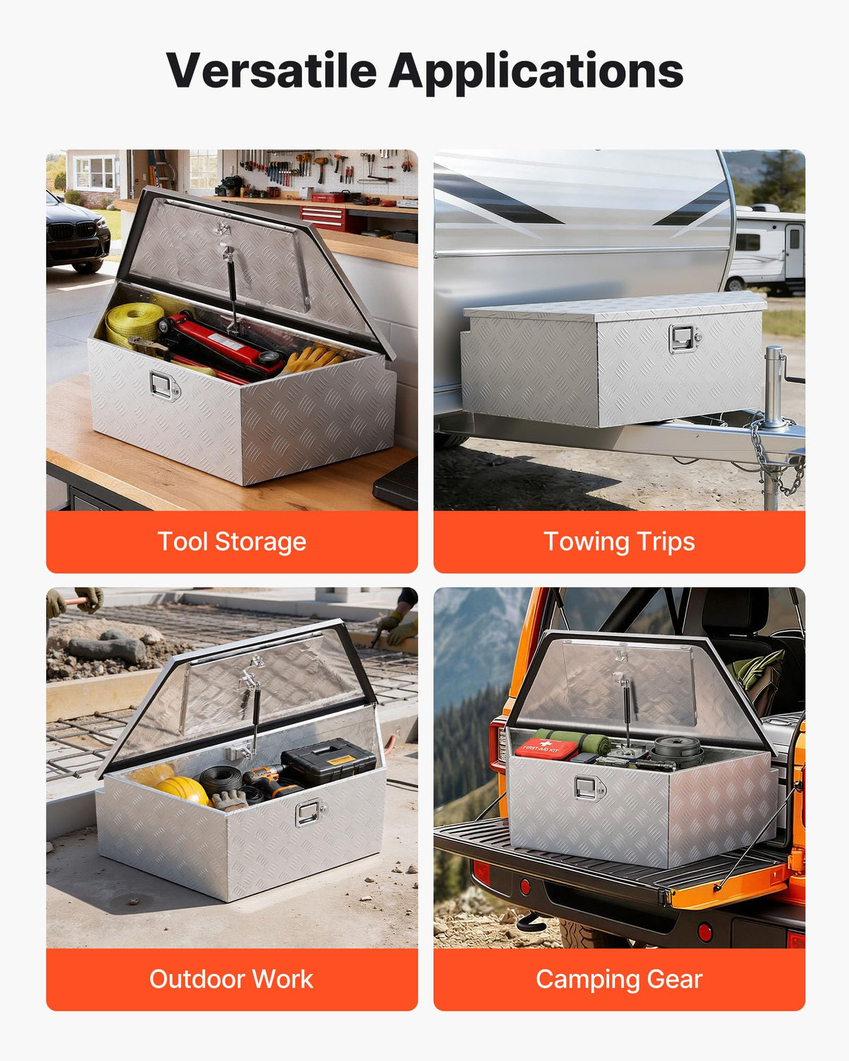 VEVOR in truck bed scale comparison showing space-saving advantage