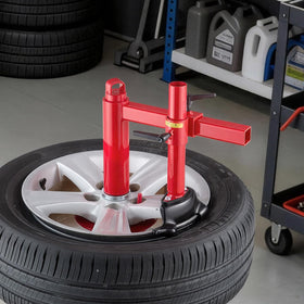 VEVOR in-use dismounting a tire showing efficient, rim-safe operation
