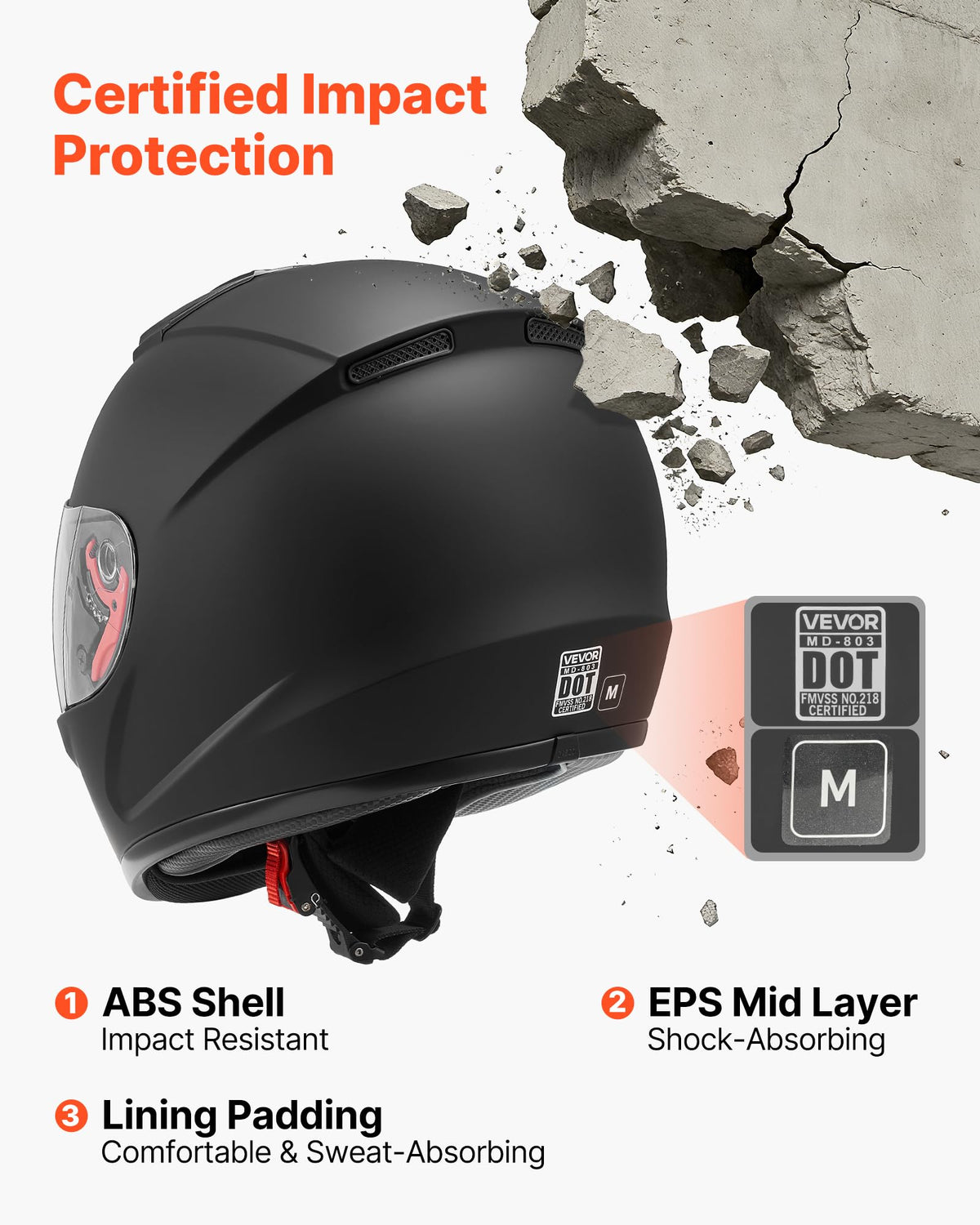 VEVOR removable inner liner displayed to show washable comfort benefit