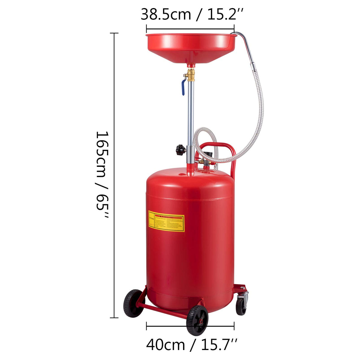 VEVOR inside tank capacity shot showing 20-gallon storage advantage