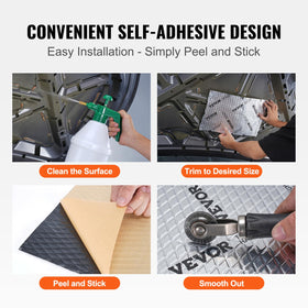 VEVOR installation on a door panel demonstrating easier noise reduction