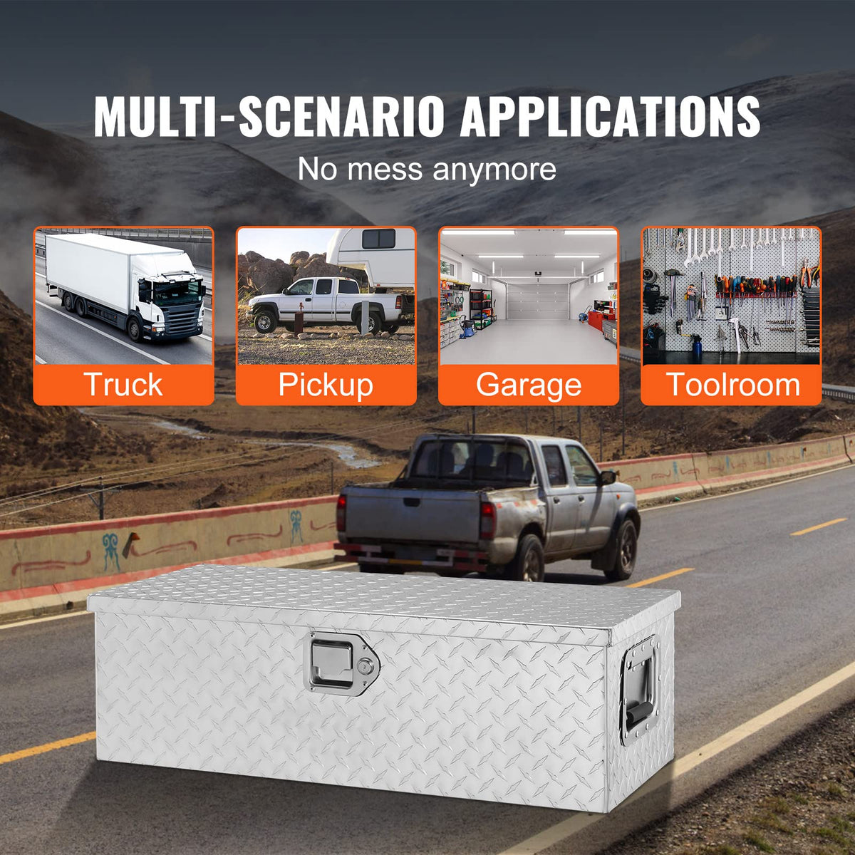 VEVOR installed in pickup bed for secure on-vehicle storage