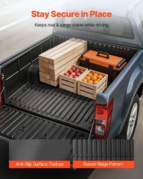 VEVOR mat installed in 5 ft Tacoma bed protecting floor