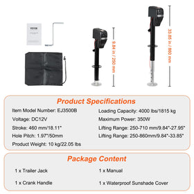 VEVOR installed on RV tongue lifestyle image demonstrating easier hitching and leveling