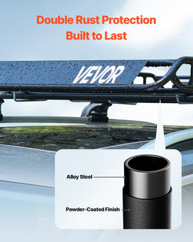 VEVOR rack installed on SUV side profile benefit: universal fit for crossbars and rails