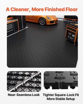 VEVOR interlock edge detail demonstrating six-loop snap system for quick assembly