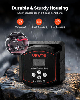 VEVOR isolator next to a hand for scale demonstrating compact design and space-saving