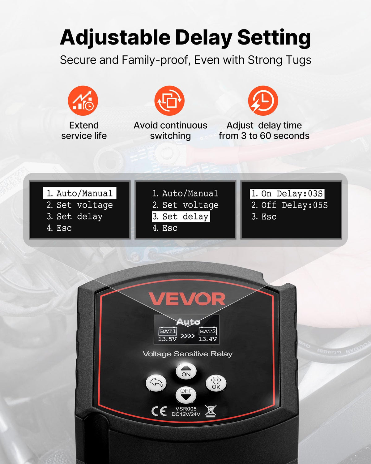 VEVOR isolator wiring diagram illustration showing correct connections and setup benefits