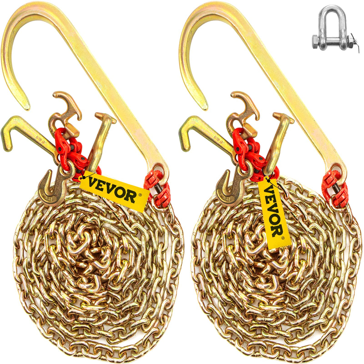 VEVOR front view of tow chain set showing full assembly and durable finish