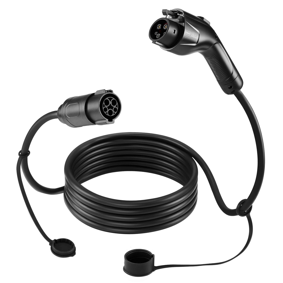 VEVOR extension coiled in travel gear showing portable setup for road trips and public charging