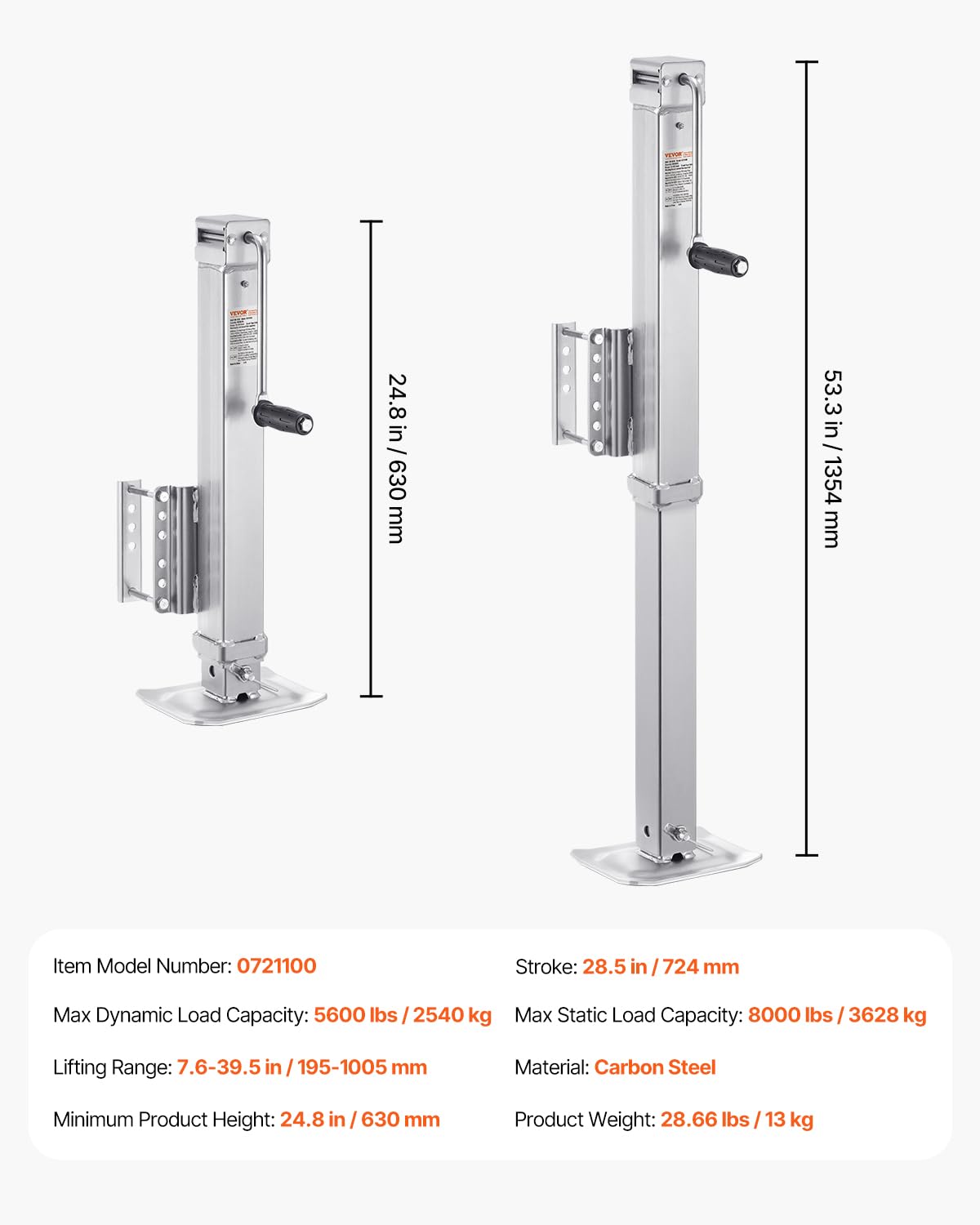 VEVOR wide base footpad detail providing stable ground contact and load distribution benefit