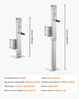 VEVOR wide base footpad detail providing stable ground contact and load distribution benefit