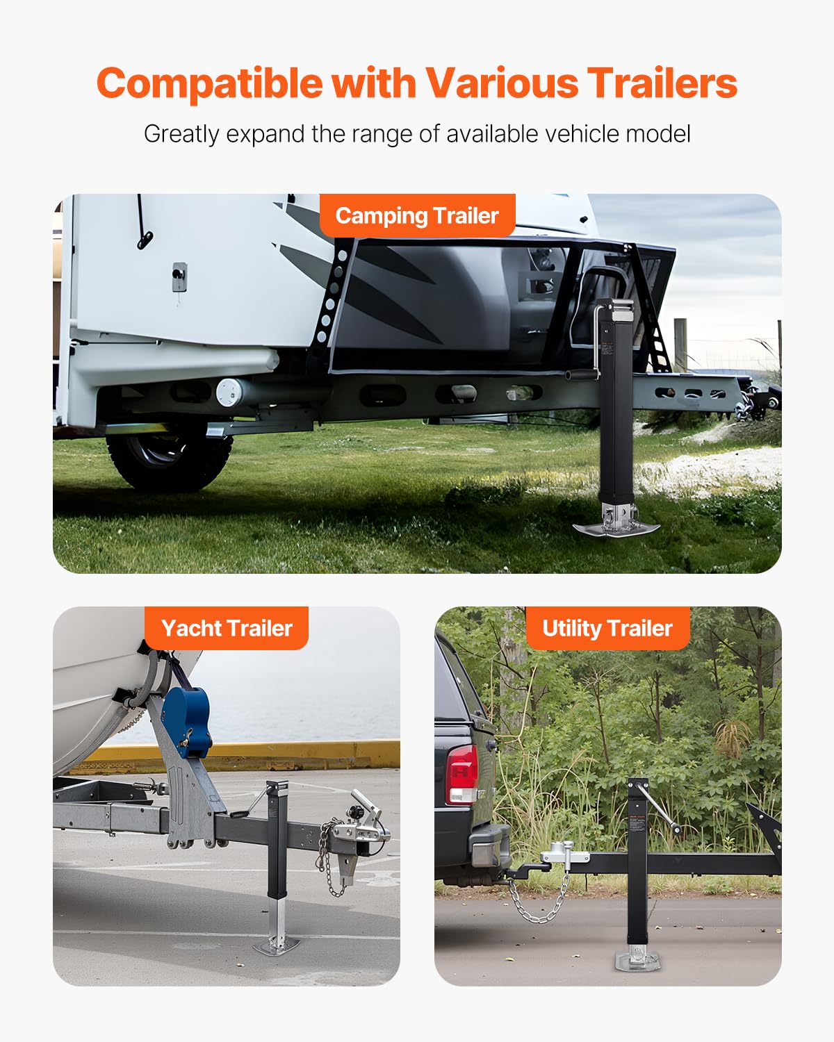 VEVOR drop leg extended contacting ground for added stability