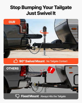 VEVOR jack LED work light illuminating hitch area showing improved visibility benefit