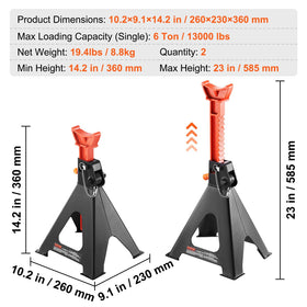 VEVOR jack stands supporting an SUV demonstrating real-world use benefit