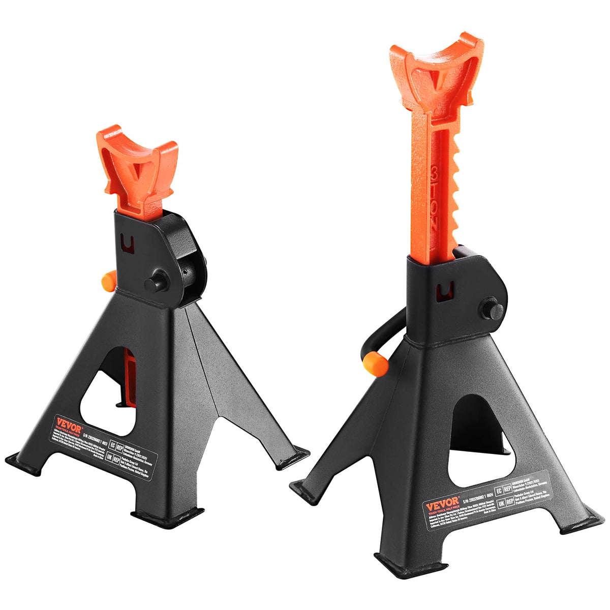 VEVOR jack stands lifestyle garage setting demonstrating workshop readiness