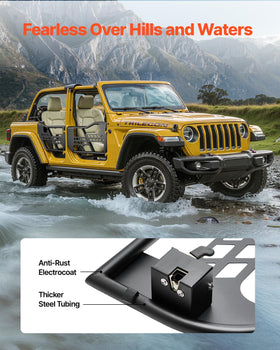 VEVOR rear tube door installed on trail demonstrating off-road readiness