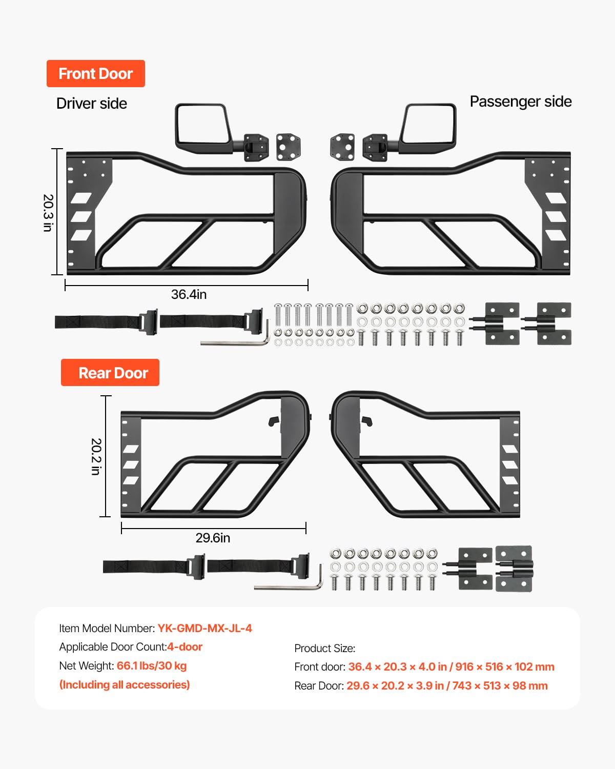 VEVOR tube doors in off-road environment enhancing visibility and airflow