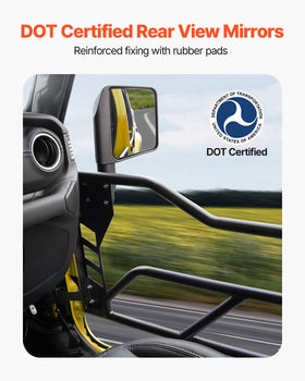 VEVOR DOT-certified mirror attached to tube door reducing blind spots