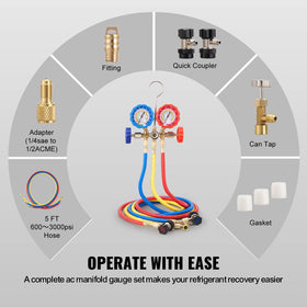 VEVOR kit accessory pack organized for complete HVAC service convenience