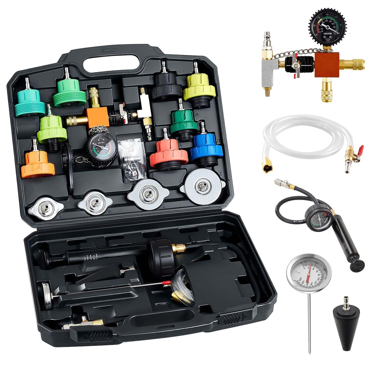 VEVOR kit front view showing full 22-piece set for versatile diagnostics