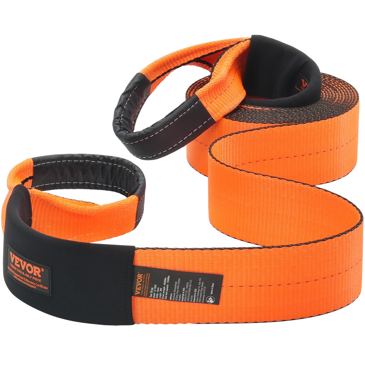 VEVOR sewn label and strength tag highlighting 46,500 lb rating