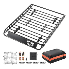 VEVOR rooftop camping setup with gear and tent benefit: ideal for road trips and outdoor use