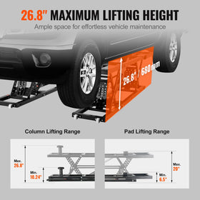 VEVOR portable lift folded for storage saving garage floor space