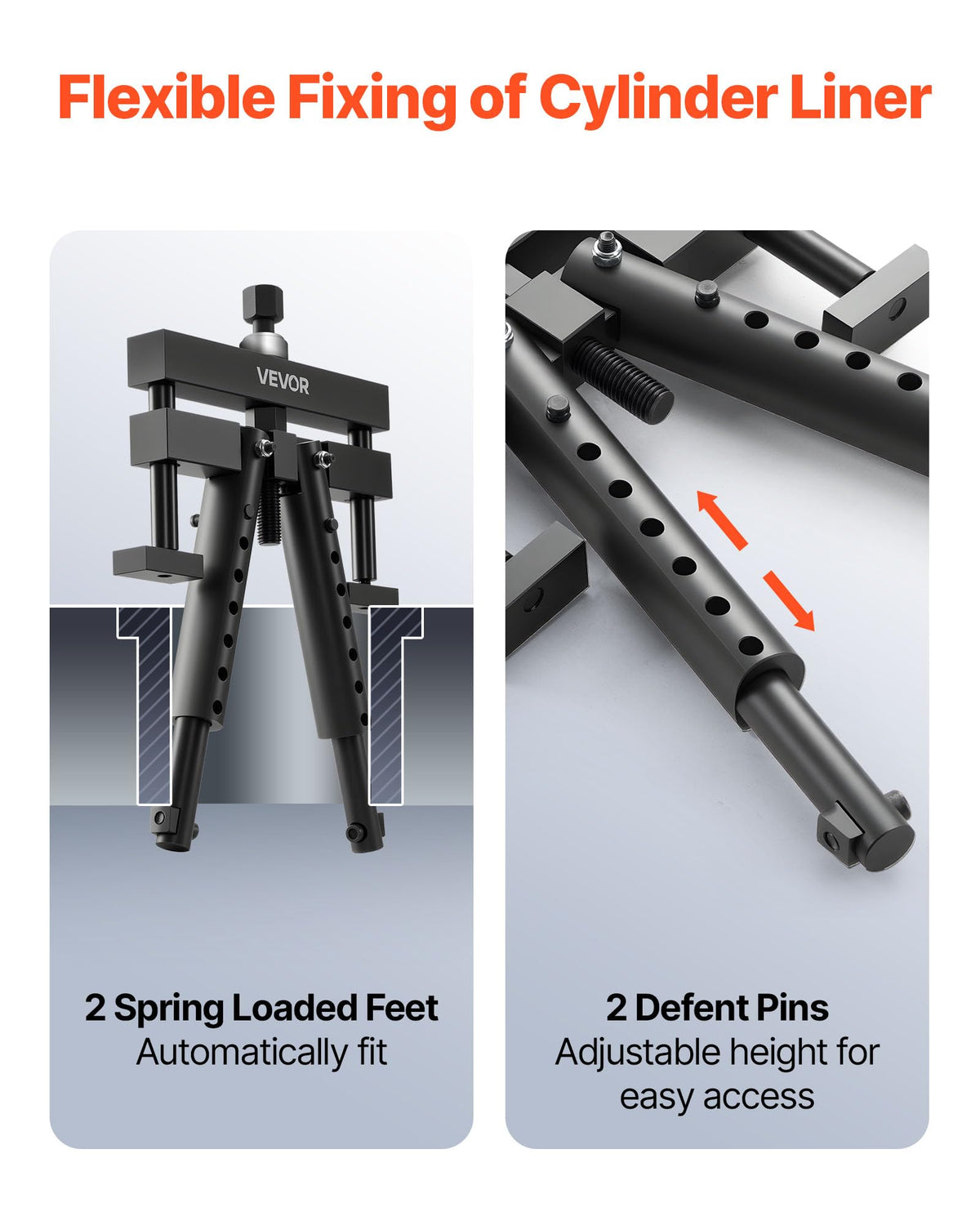 VEVOR threaded screw close-up highlighting durable mechanics benefit