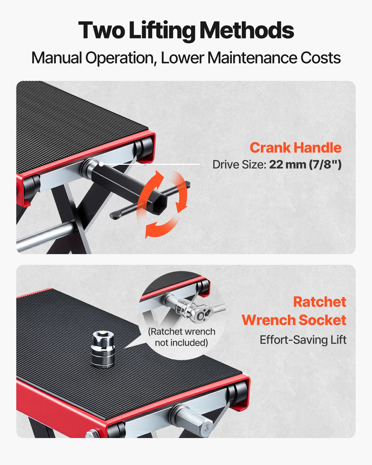 VEVOR detailed view of lock pin securing height for safer maintenance