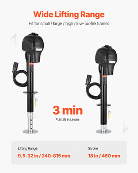 VEVOR manual crank handle attached for emergency use and dependable backup
