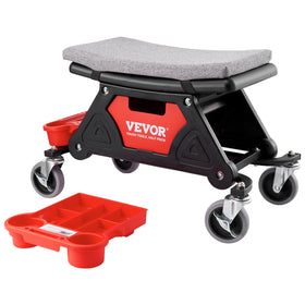 VEVOR mechanic stool front view showing compact design and easy access