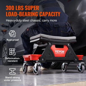 VEVOR stool side profile highlighting low 15.4-inch working height