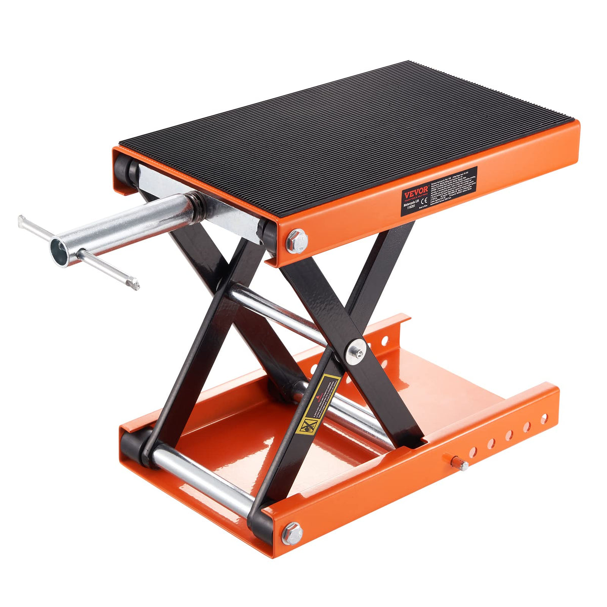 VEVOR front view of lift showing sturdy frame and capacity benefit