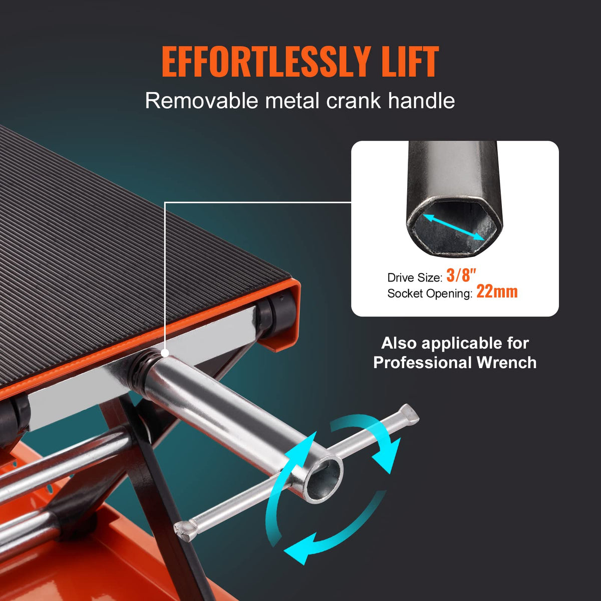 VEVOR safety pin mechanism securing lift height and preventing falls