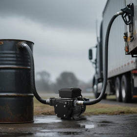 VEVOR pump mounted on drum showing ready-to-use site setup benefit