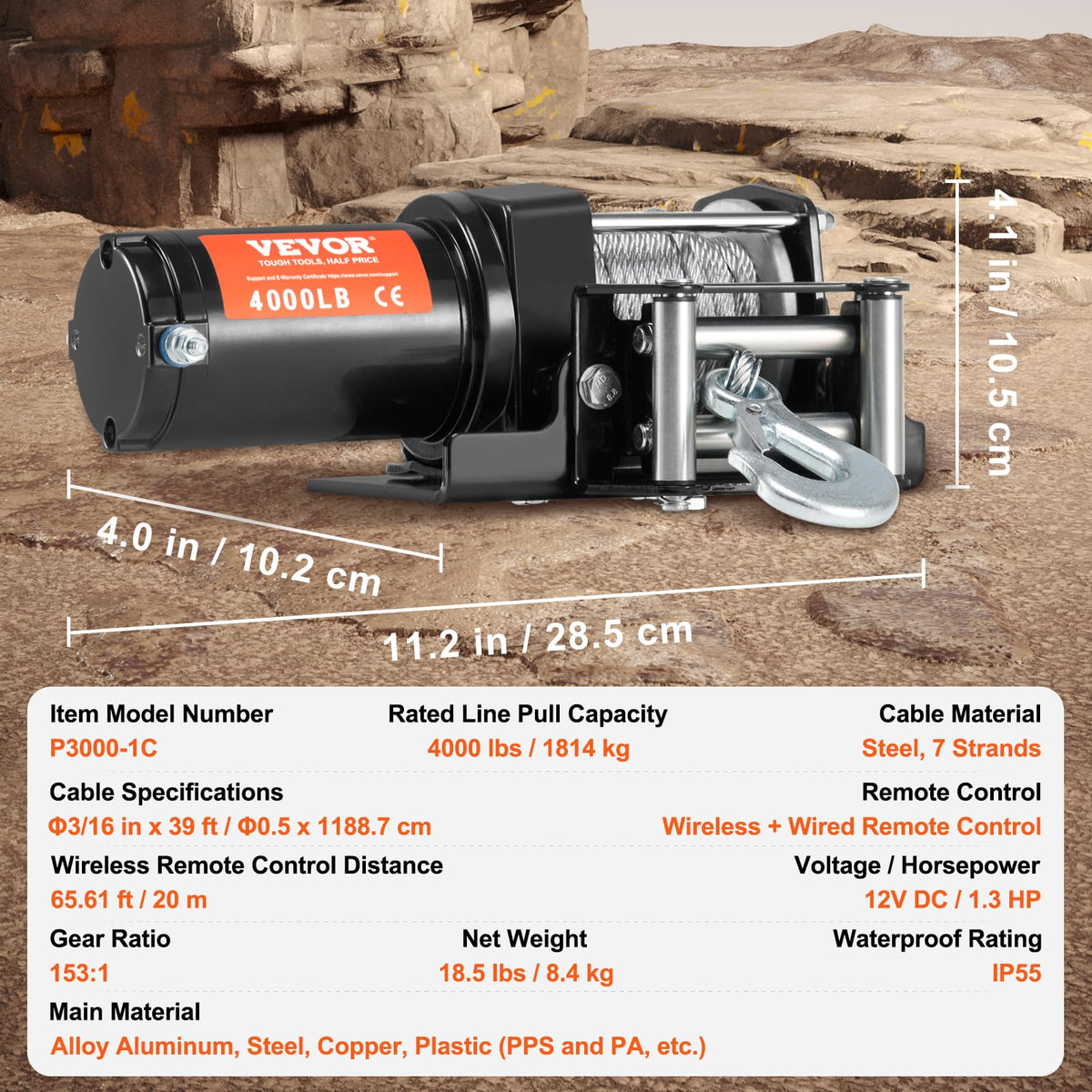 VEVOR winch mounted on UTV bumper showing real-world installation and recovery readiness benefit