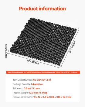 VEVOR outdoor garden tiles improving drainage and safe footing in wet conditions