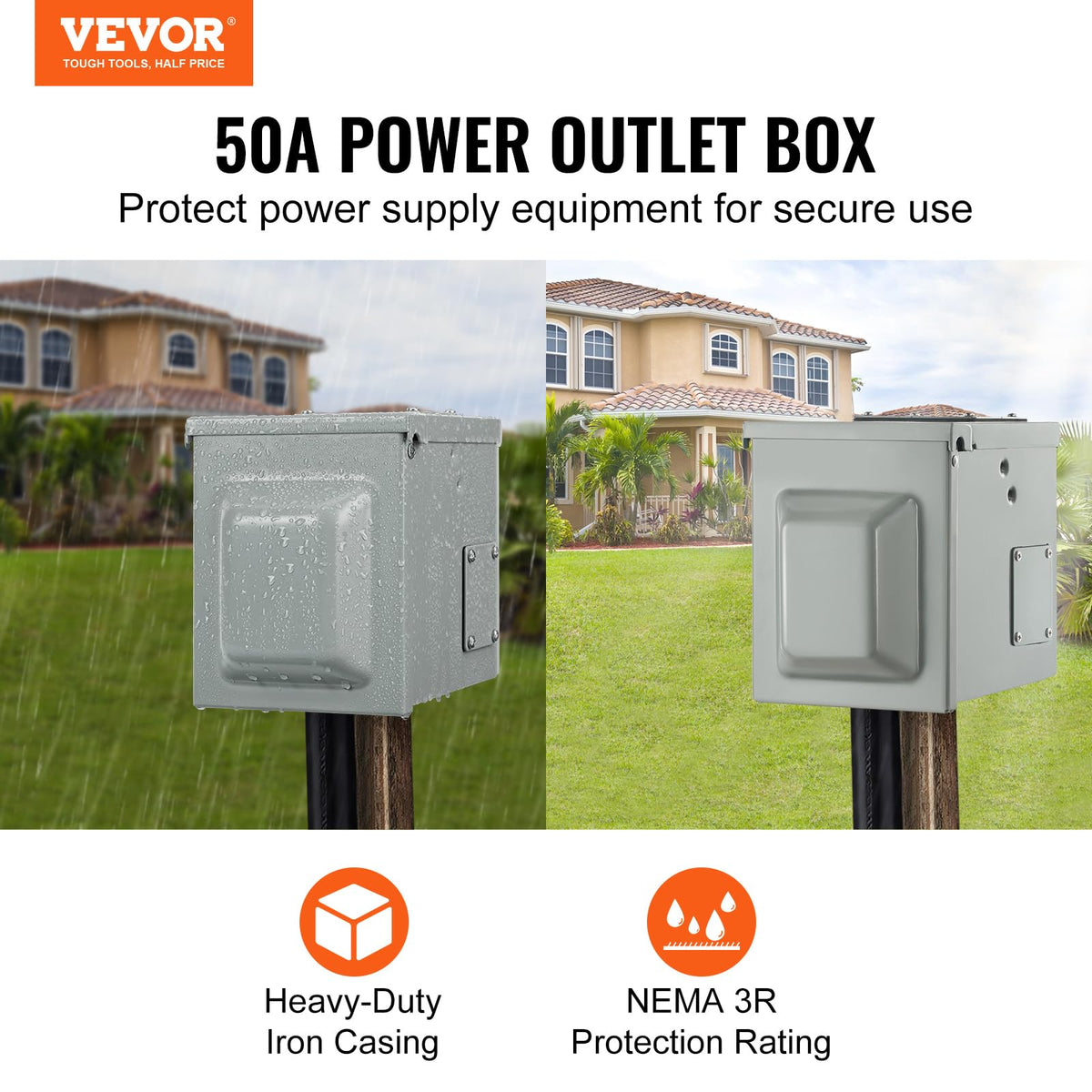 VEVOR closed door with lock demonstrating theft prevention and outdoor protection