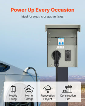VEVOR side-mounted lid closed protecting plugs from rain and debris