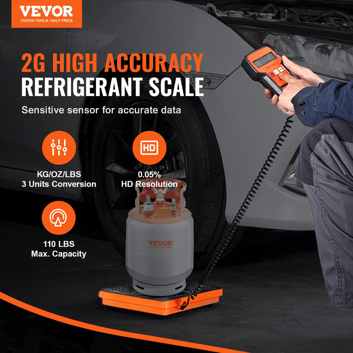 VEVOR close-up of platform rubber pads for stable tank weighing