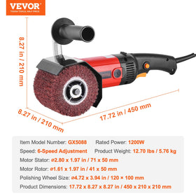 VEVOR size comparison next to ruler showing handheld portability and easy storage