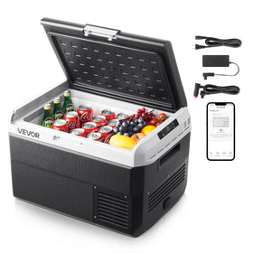 VEVOR front view of portable fridge shows compact durable design and reliable cooling