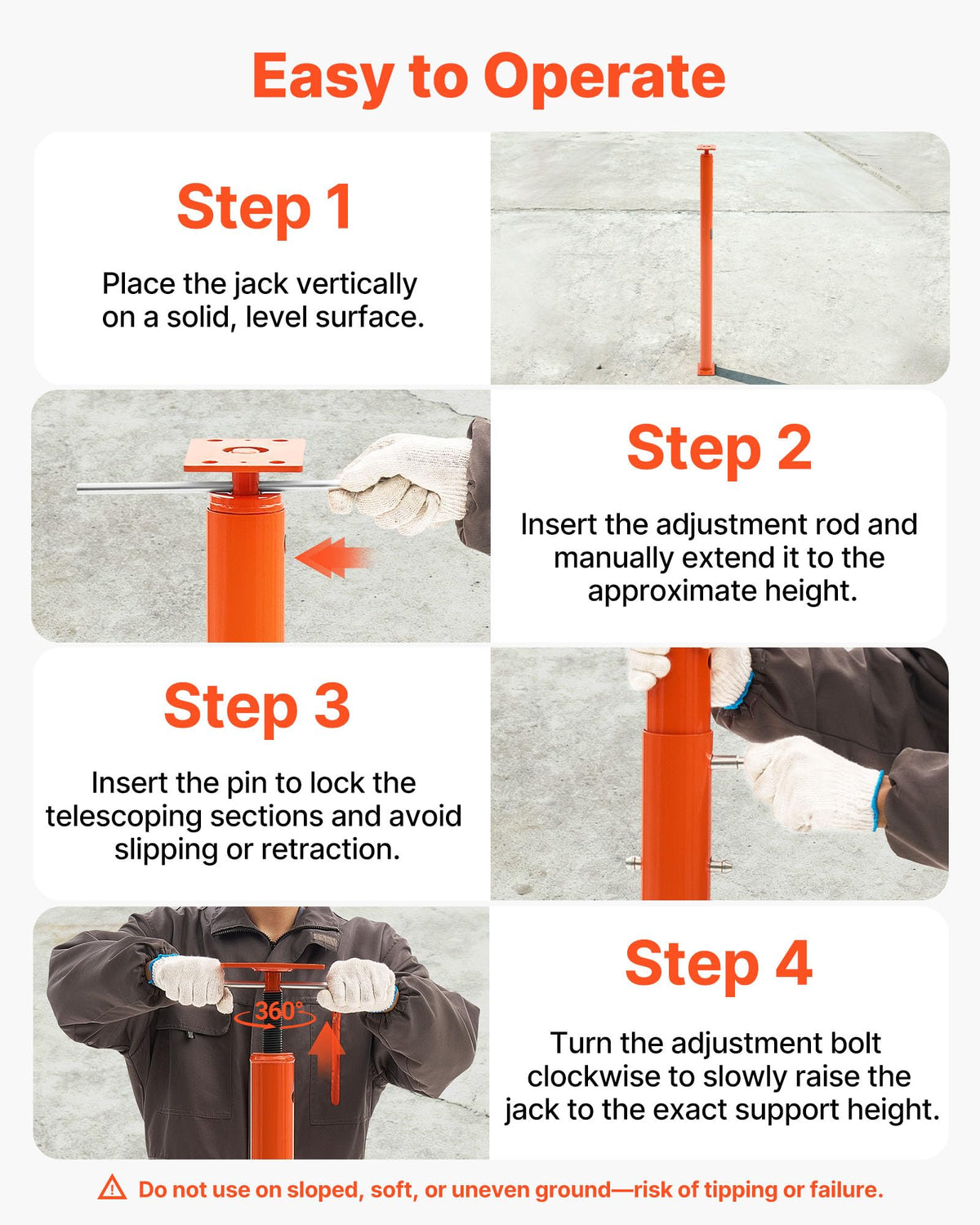 VEVOR post supporting a basement beam for temporary stabilization