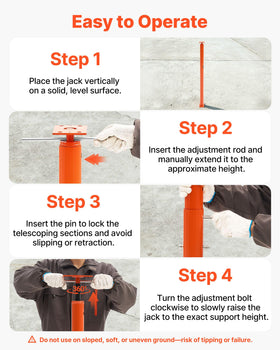 VEVOR post supporting a basement beam for temporary stabilization