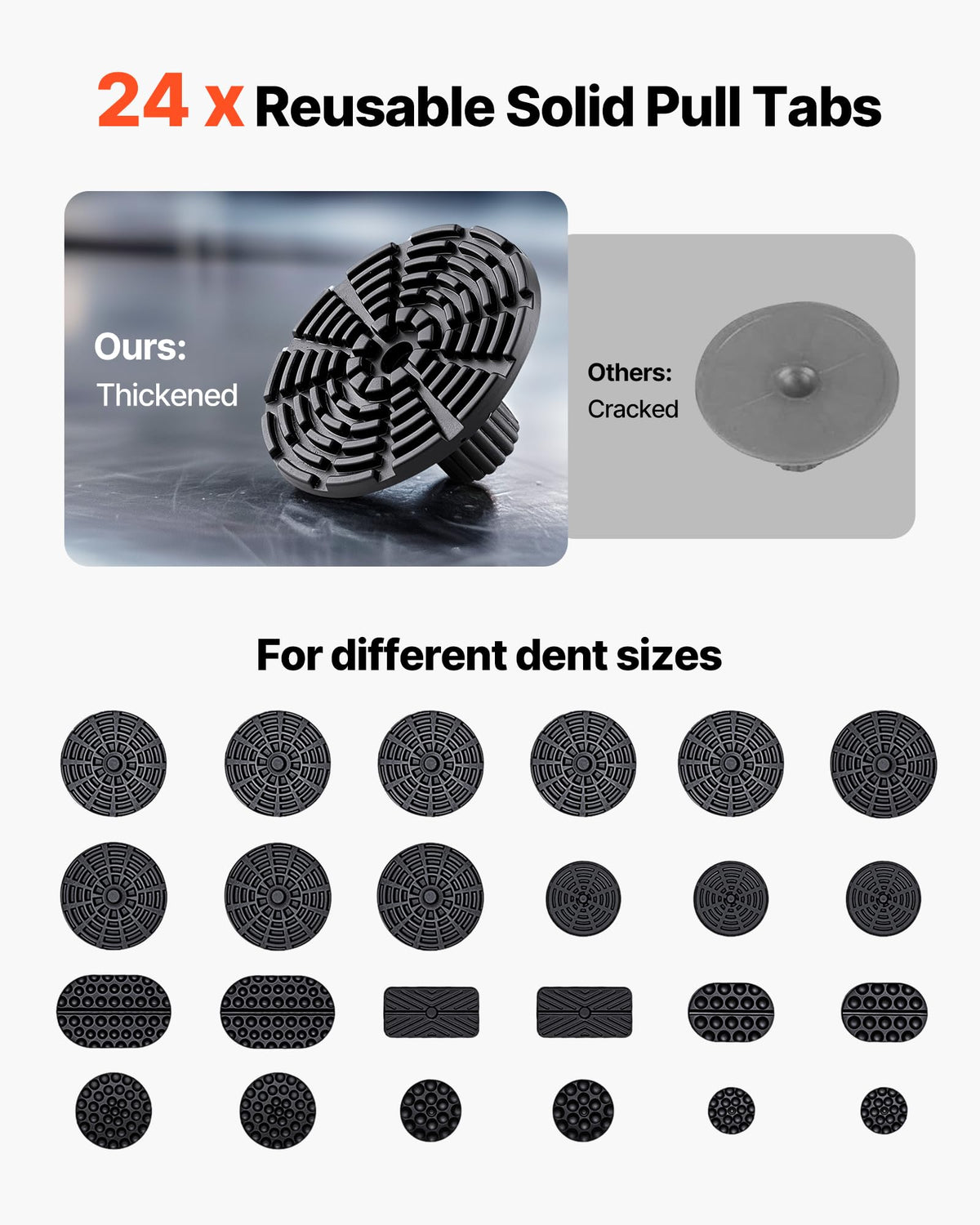 VEVOR assorted pull tabs array for precise dent size matching