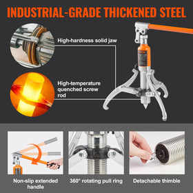 VEVOR puller used horizontally removing a pulley for safer controlled extraction