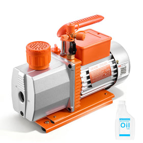 VEVOR vacuum pump front overview showing compact design and durable housing benefit fast setup